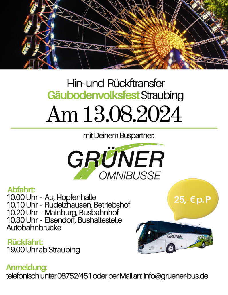 Gäubodenvolksfest 2024 Grüner Omnibusse